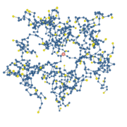 Simulation snapshot single dendrimer in good solvent